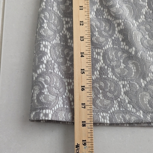 Misguided silver gray lace skirt lined size 10 - Picture 10 of 10